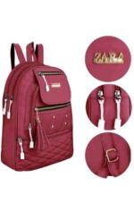 Stylish Red Leather Designer Backpack for Women (Zipper Pocket, Tassel & Multi-Compartment) - Image 7