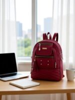 Stylish Red Leather Designer Backpack for Women (Zipper Pocket, Tassel & Multi-Compartment) - Image 4