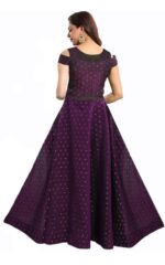 Elegant Purple Party Wear Long Gown for Women (Designer Stylish Dress) - Image 4