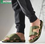 Men’s Olive Green Double Buckle Slide Sandals | Casual Comfort Slip-On Slippers - Image 2