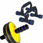3-in-1 Home Gym Fitness Kit – Ab Roller Wheel, Push-Up Bars & Resistance Band Combo