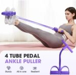 Pedal Resistance Band Sit-Up Exerciser – Full Body Workout Fitness Tummy Trimmer with Foot Pedals & Foam Handles - Image 2