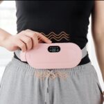 Rechargeable Electric Heating Waist Belt Massager with Digital Display (Pink)