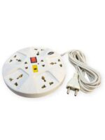 Round 6–8 Socket Multi Plug Extension Board with Switch, Fuse & Long Wire - Image 3