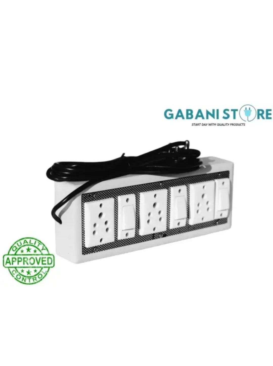 Oplus_131072 3 Socket 3 Switch Extension Board with Individual Switches, Heavy Duty Wire, Multi Plug Power Strip - Image 1