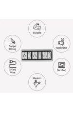 3 Socket 3 Switch Extension Board with Individual Switches, Heavy Duty Wire, Multi Plug Power Strip - Image 2