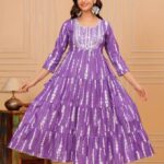 Women Purple Floral Printed Kurti Pant Set with Dupatta (Full Sleeve)