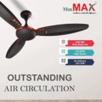 MinMAX CRUISER 100% CNC WINDING ULTRA HIGH SPEED 1200 mm Anti Dust 3 Blade Ceiling Fan (Smoke Brown, Pack of 1)